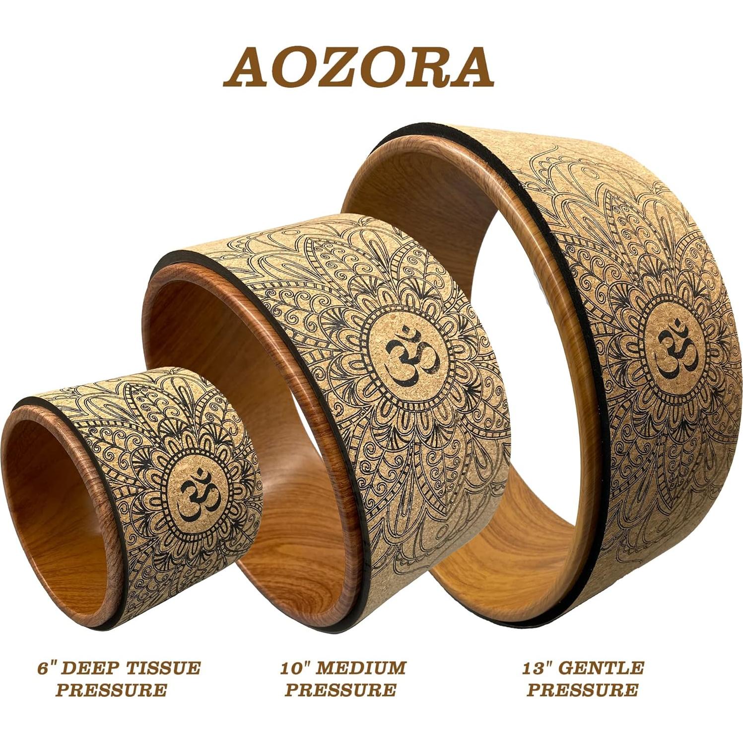 Rueda de Yoga Aozora 33 cm Corcho y Madera - Guía de Posturas