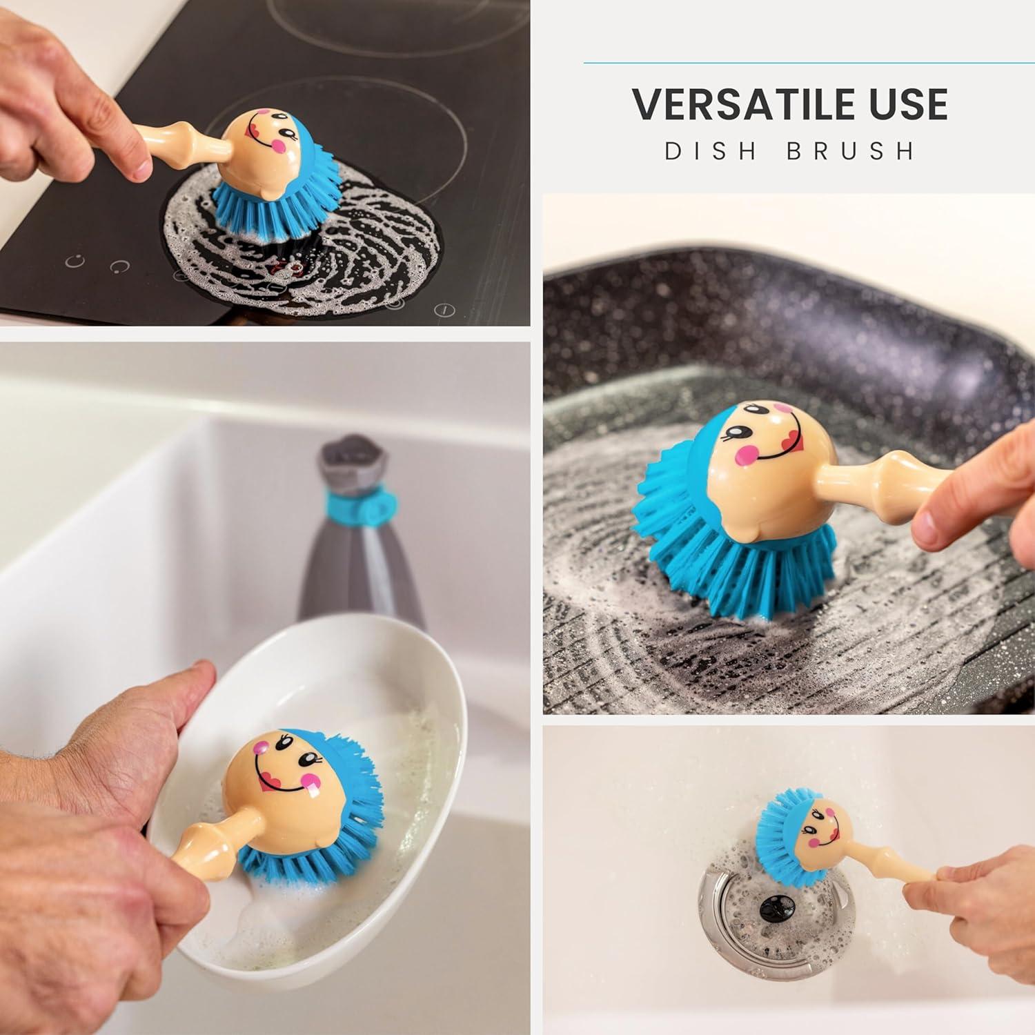 Cepillo de Platos Vigar con Mango Ergonómico y Soporte Vestido