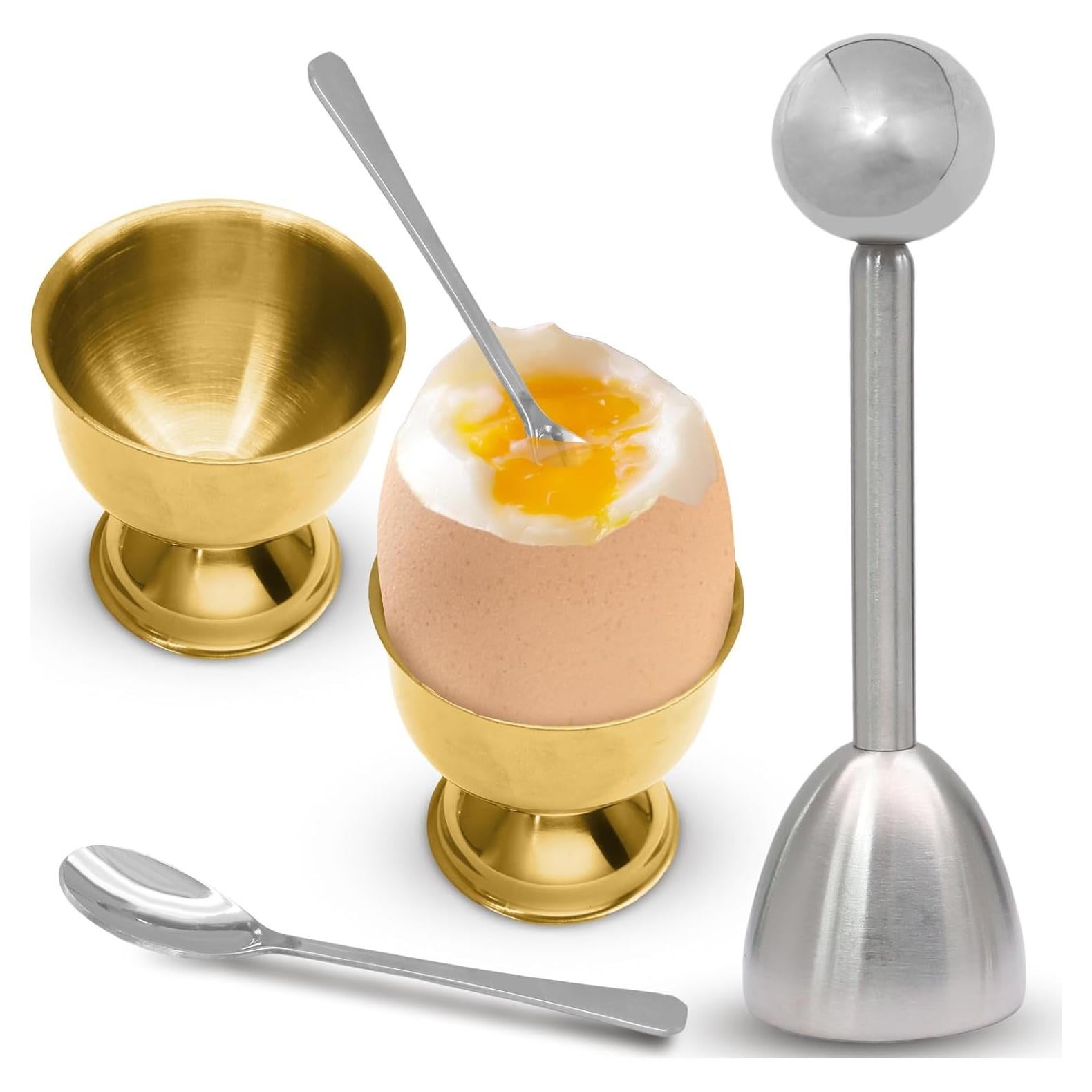 Juego de 5 Abridores de Huevo Vibedor - Acero Inoxidable Dorado