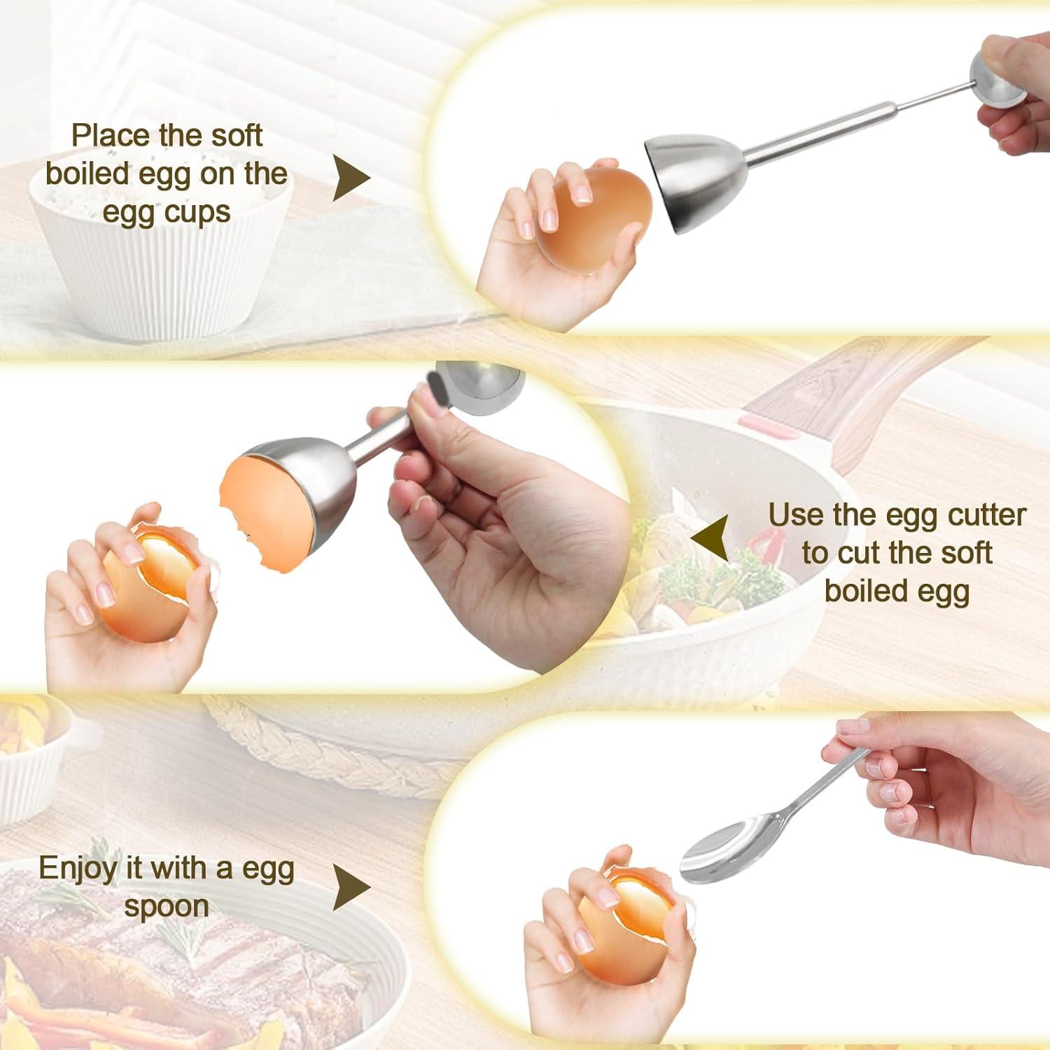 Juego de 5 Abridores de Huevo Vibedor - Acero Inoxidable Dorado