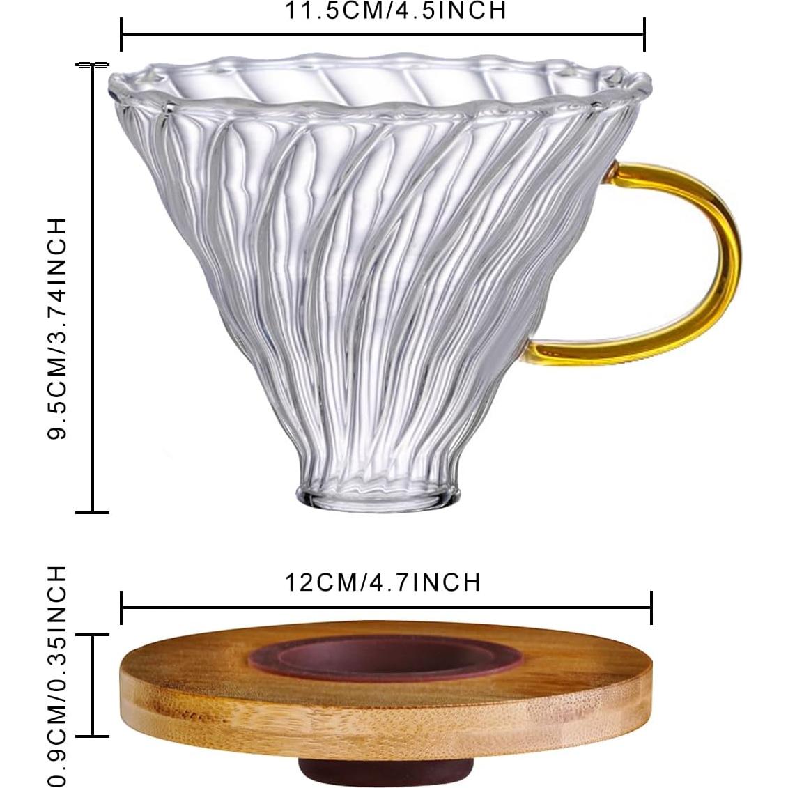 Goteador de Café de Vidrio Gute - 1 a 4 Tazas, Mango Ergonómico