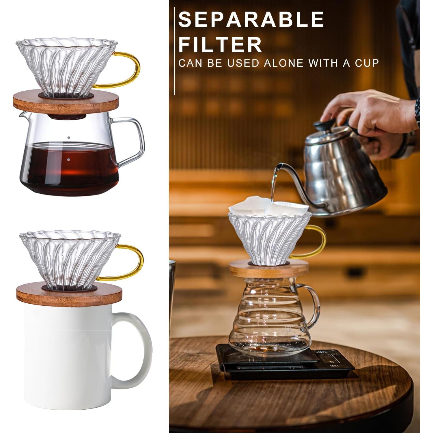 Goteador de Café de Vidrio Gute - 1 a 4 Tazas, Mango Ergonómico