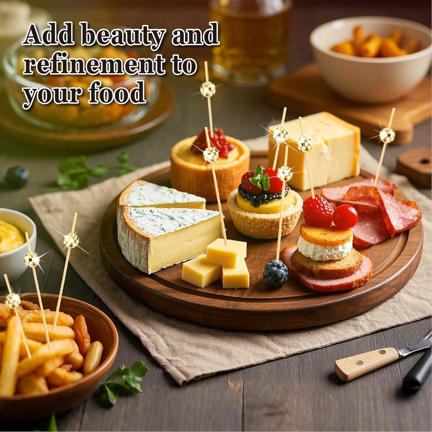 Palillos de cóctel dorados SEANSDA 11.94 cm 100 Pcs