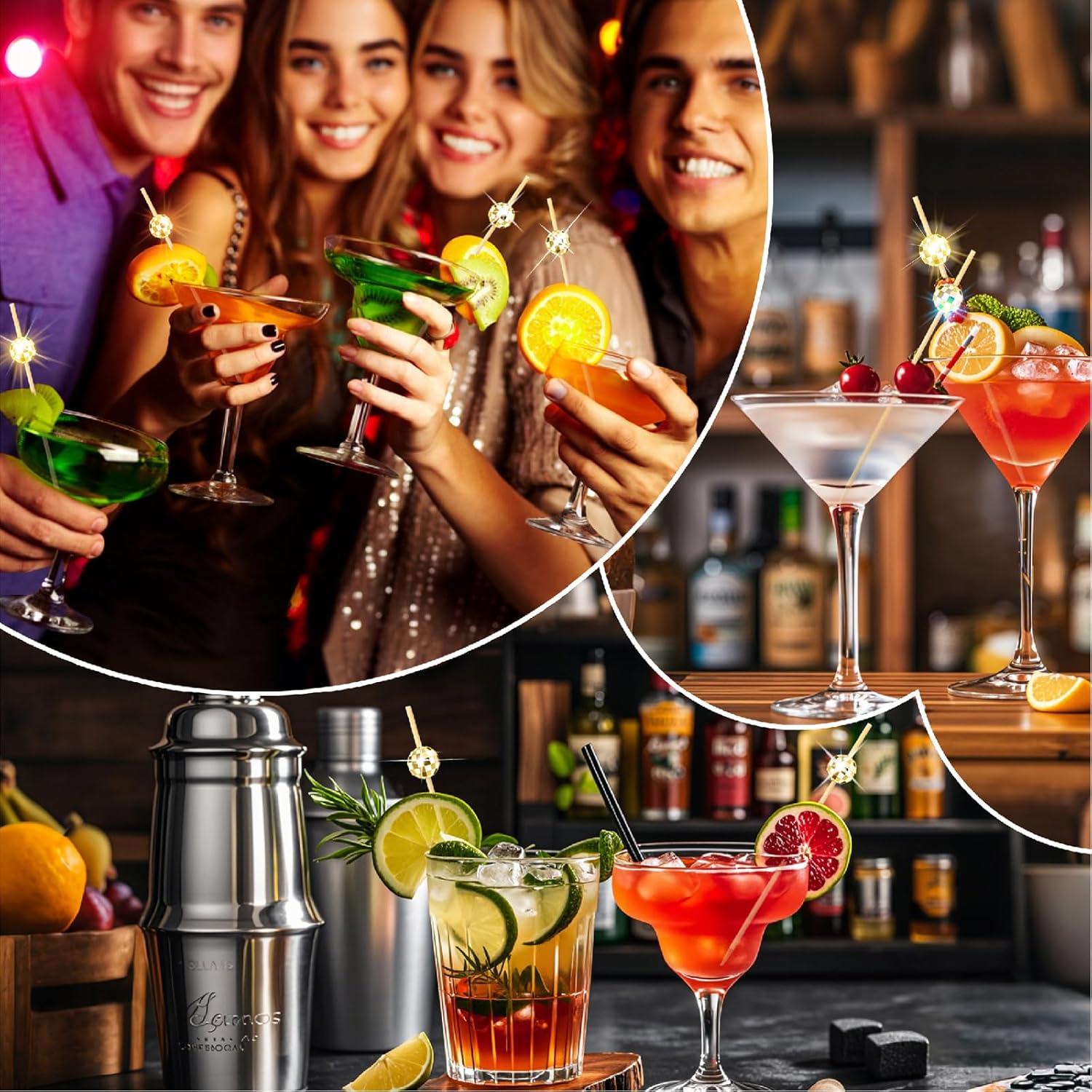 Palillos de cóctel dorados SEANSDA 11.94 cm 100 Pcs