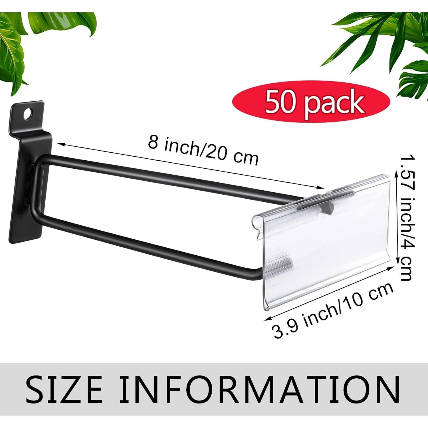 Ganchos de Slatwall 20 cm Oudain - 25 Pcs Metal Negro