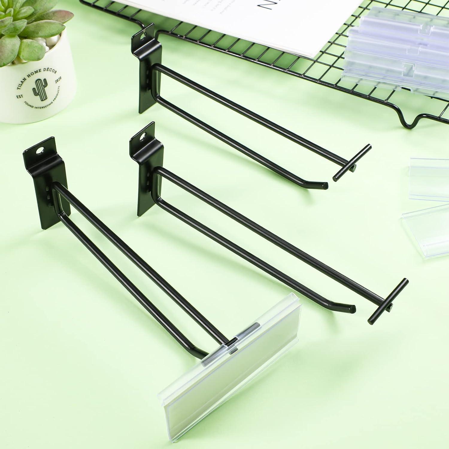 Ganchos de Slatwall 20 cm Oudain - 25 Pcs Metal Negro