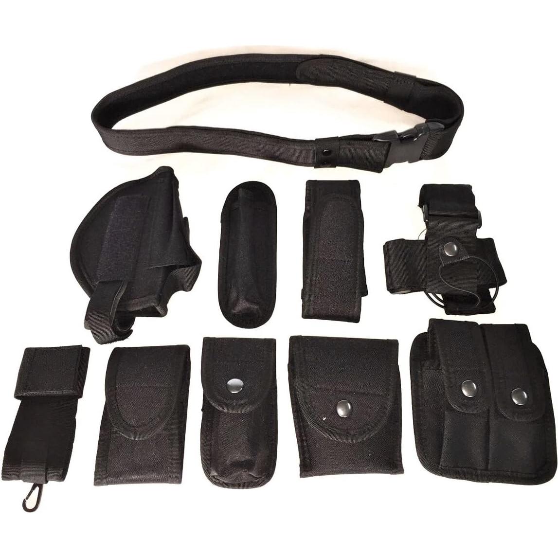 Cinturón Táctico Bargain Crusader Ajustable 9 Bolsillos Negro