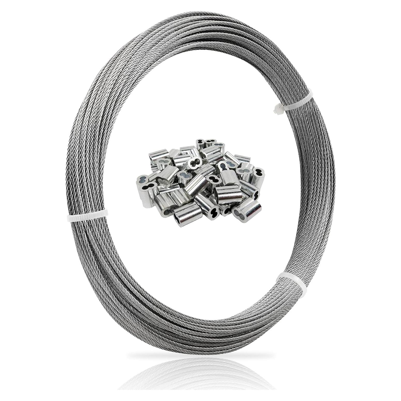 Cuerda de Alambre de Acero Inoxidable 304 30.48M 1.59mm 50 Manguitos