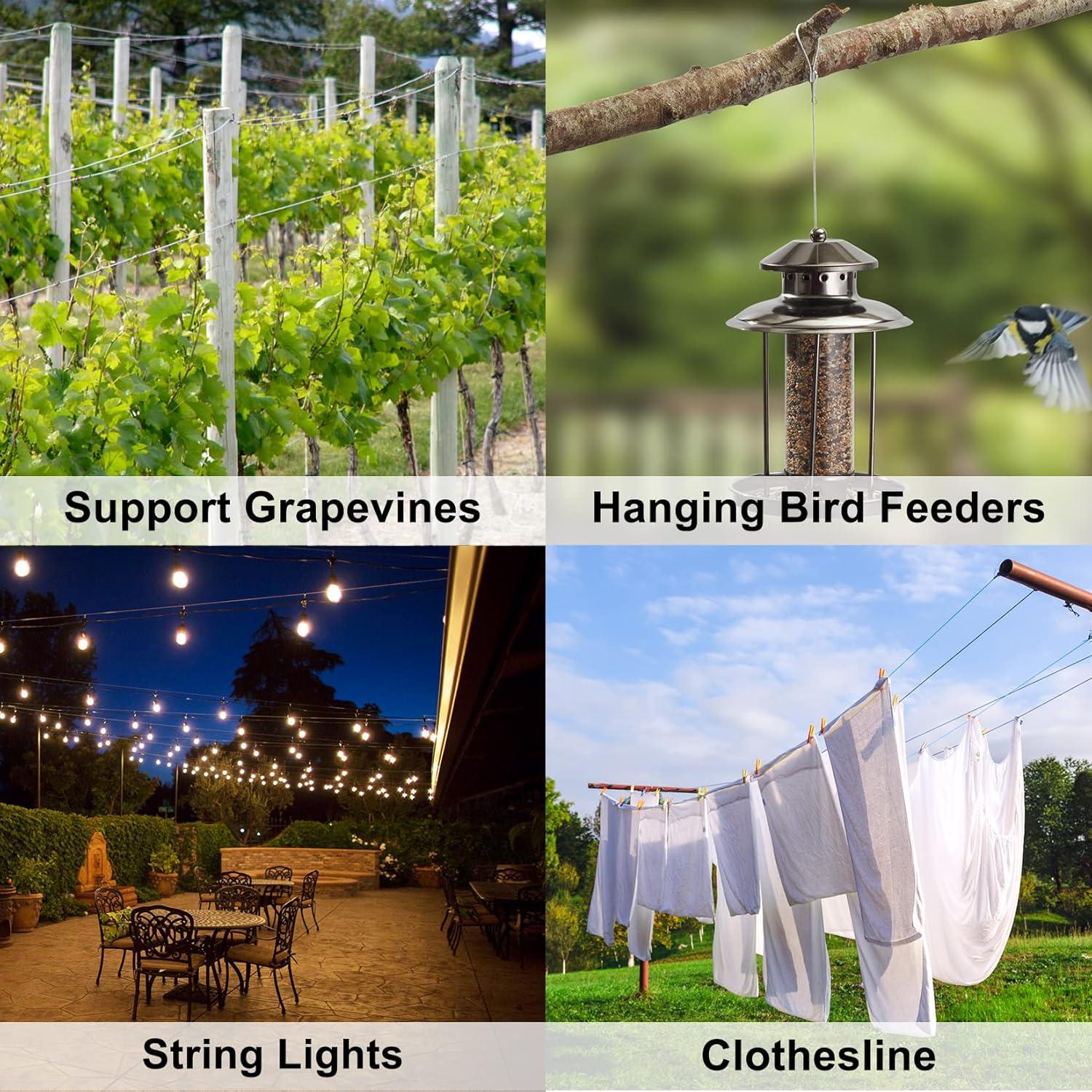 Cuerda de Alambre de Acero Inoxidable 304 30.48M 1.59mm 50 Manguitos