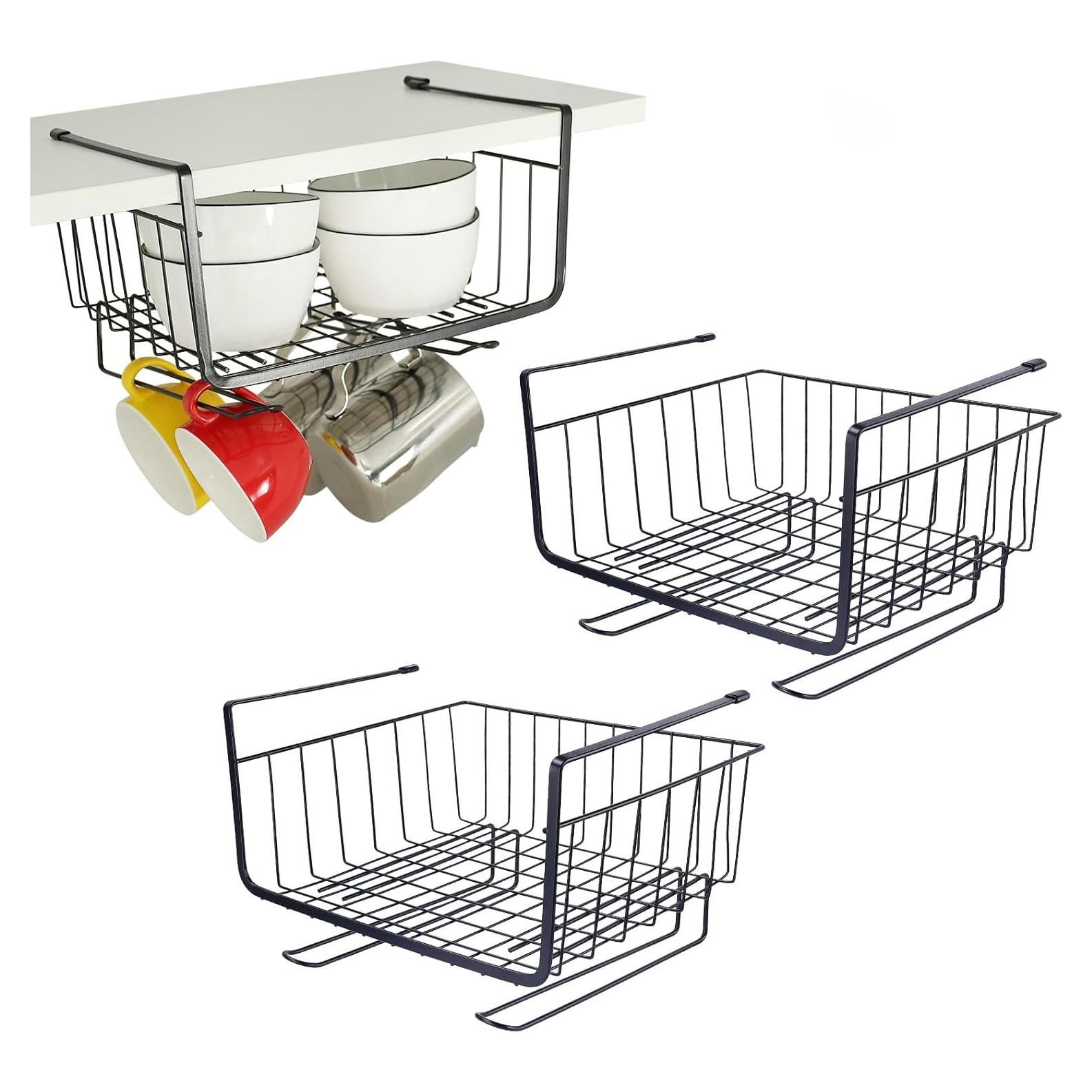 Cestas de Almacenamiento Colgantes HOMOKUS 3 Piezas Negro