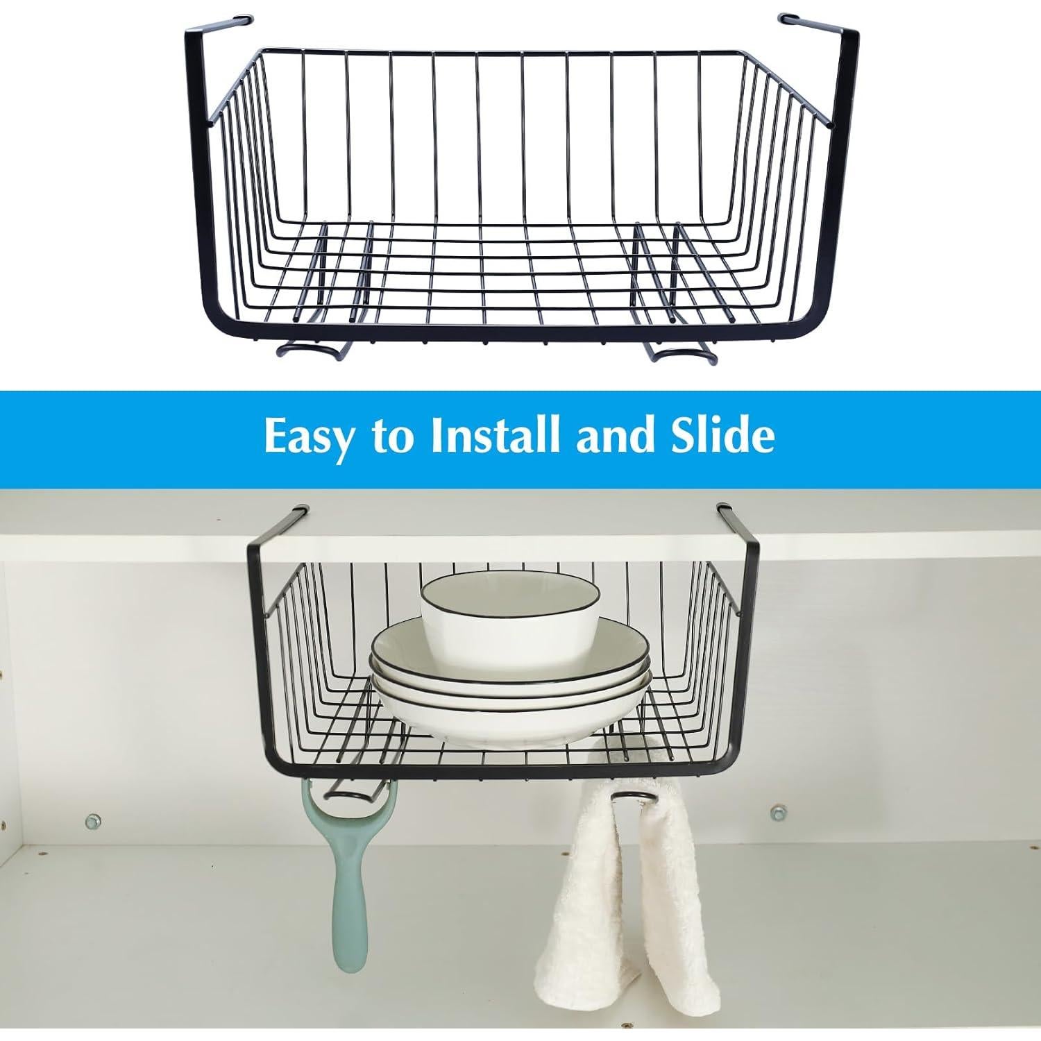 Cestas de Almacenamiento Colgantes HOMOKUS 3 Piezas Negro