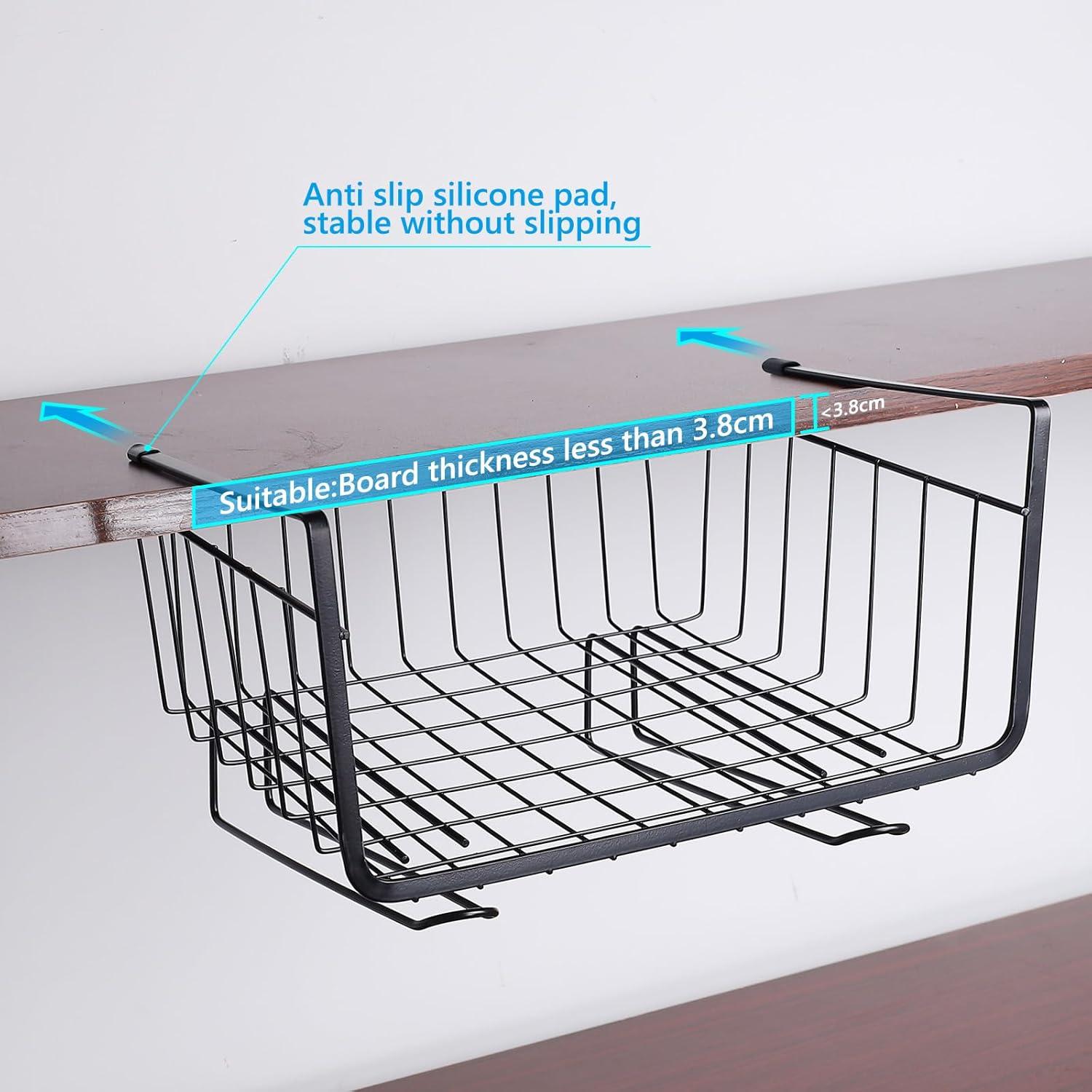 Cestas de Almacenamiento Colgantes HOMOKUS 3 Piezas Negro