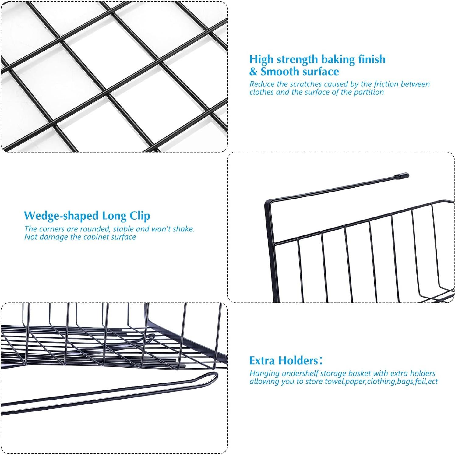 Cestas de Almacenamiento Colgantes HOMOKUS 3 Piezas Negro