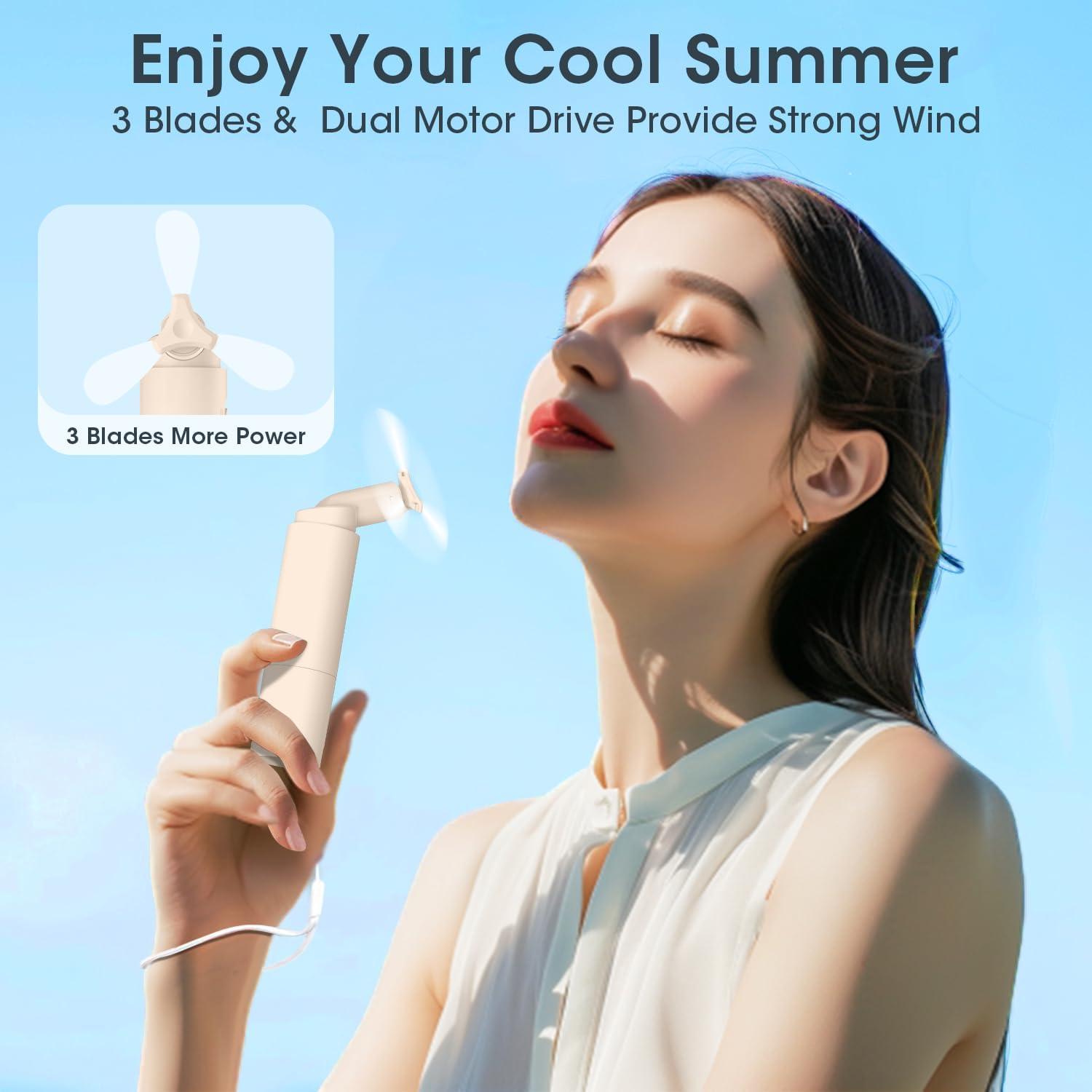 Ventilador Mini Portátil Recargable Andwing V38 Beige