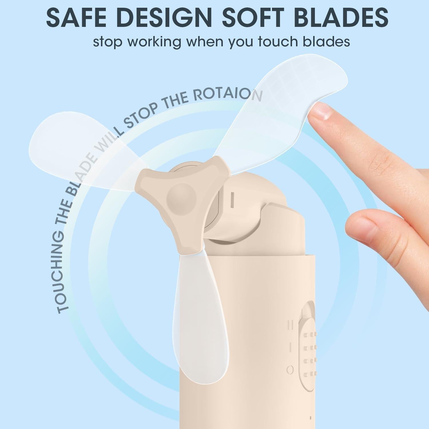 Ventilador Mini Portátil Recargable Andwing V38 Beige