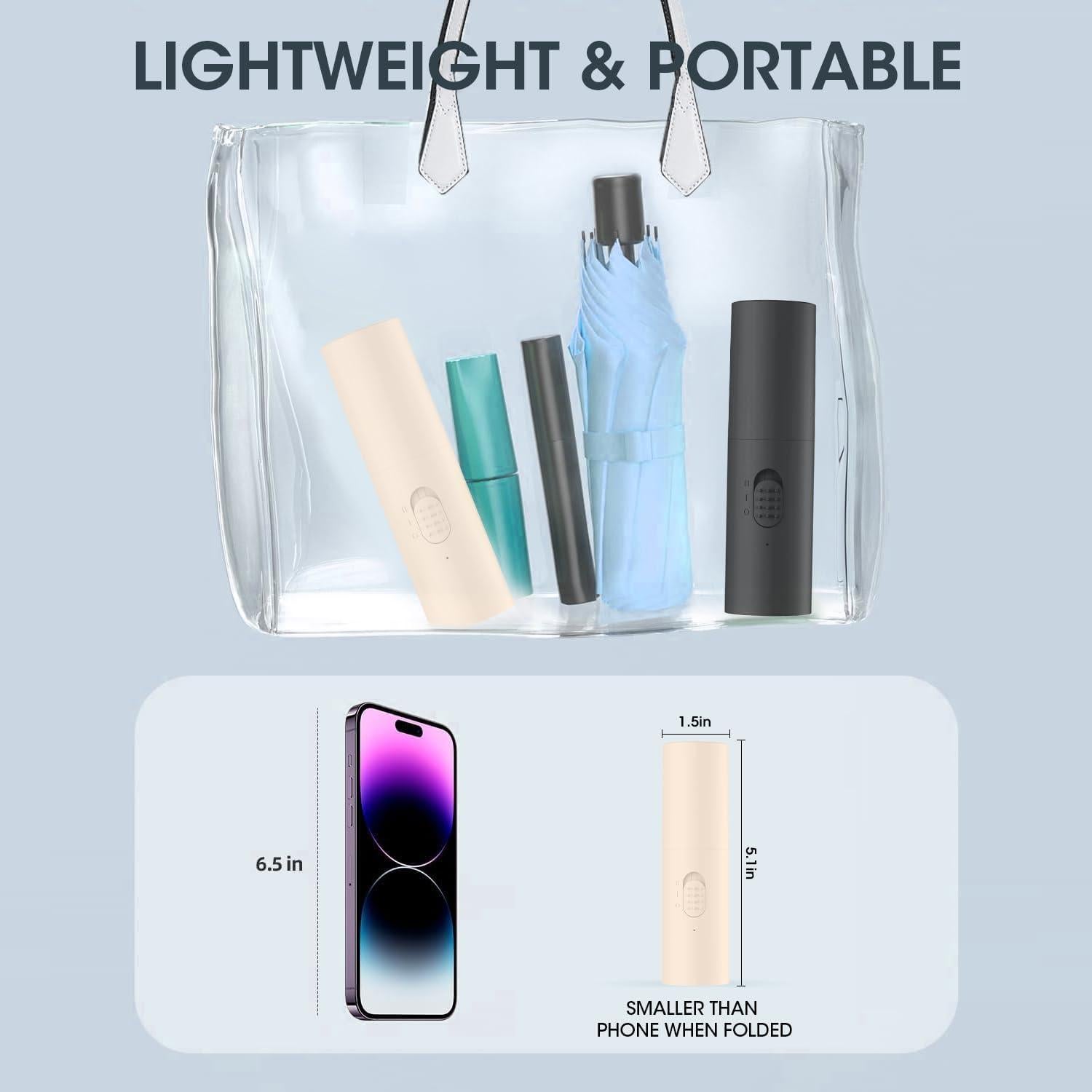 Ventilador Mini Portátil Recargable Andwing V38 Beige