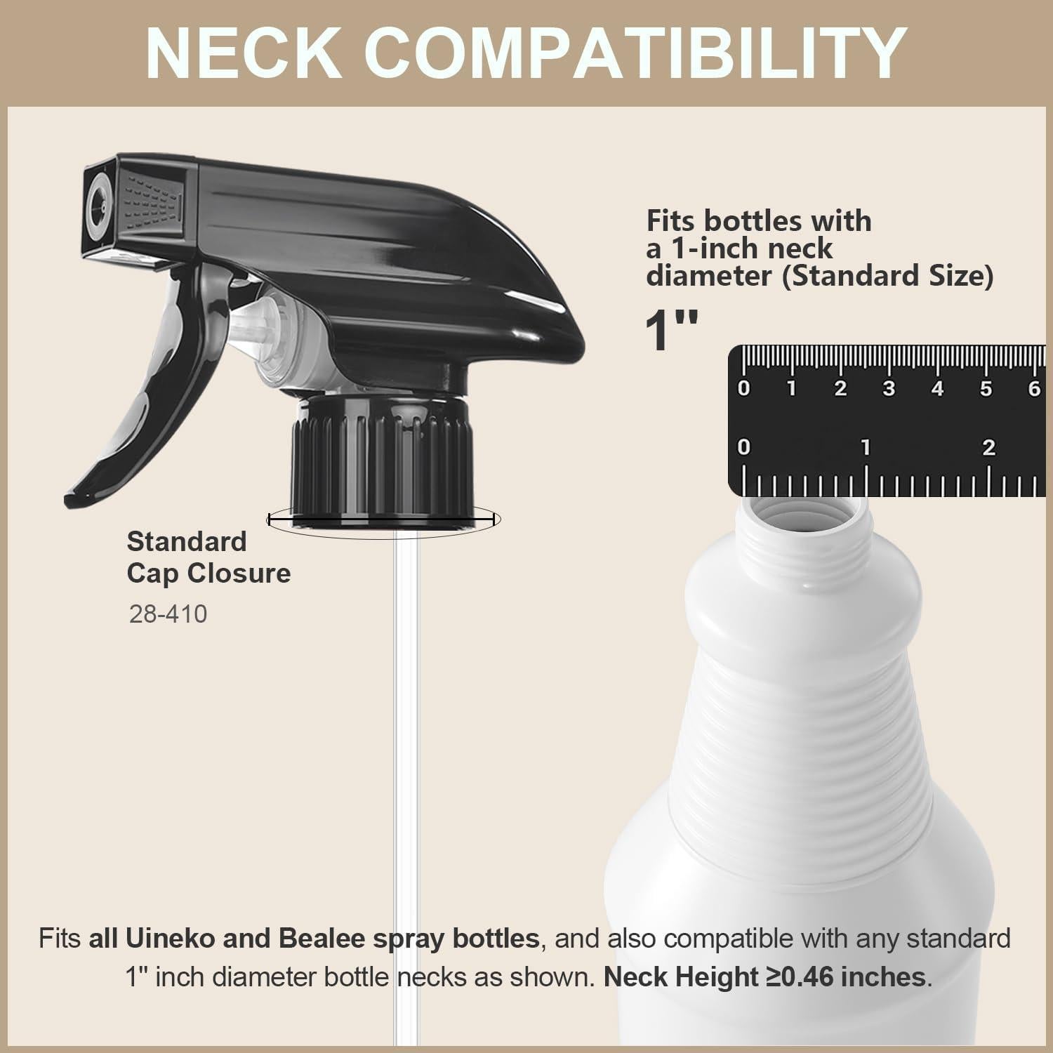 Boquillas de Spray Universales Bealee - Paquete de 6, 473ml-946ml