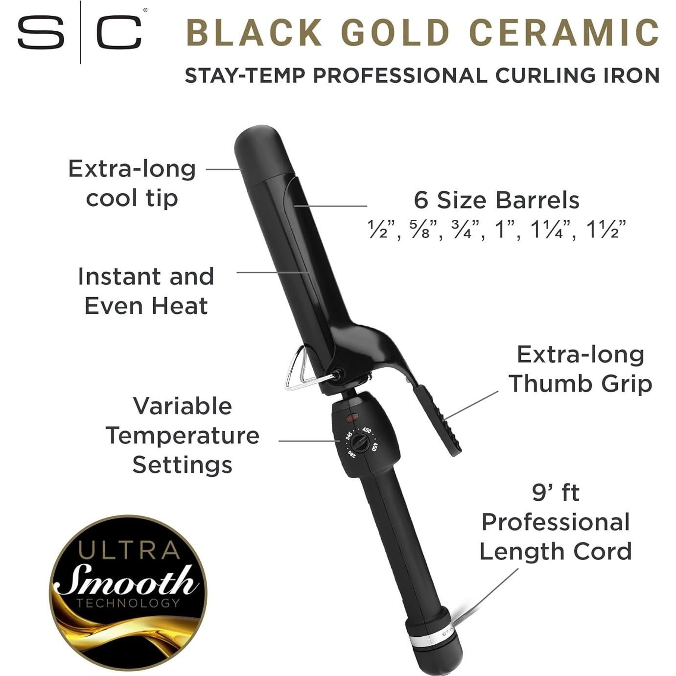 Plancha de Rizar StyleCraft Stay-Temp Profesional 2.54cm