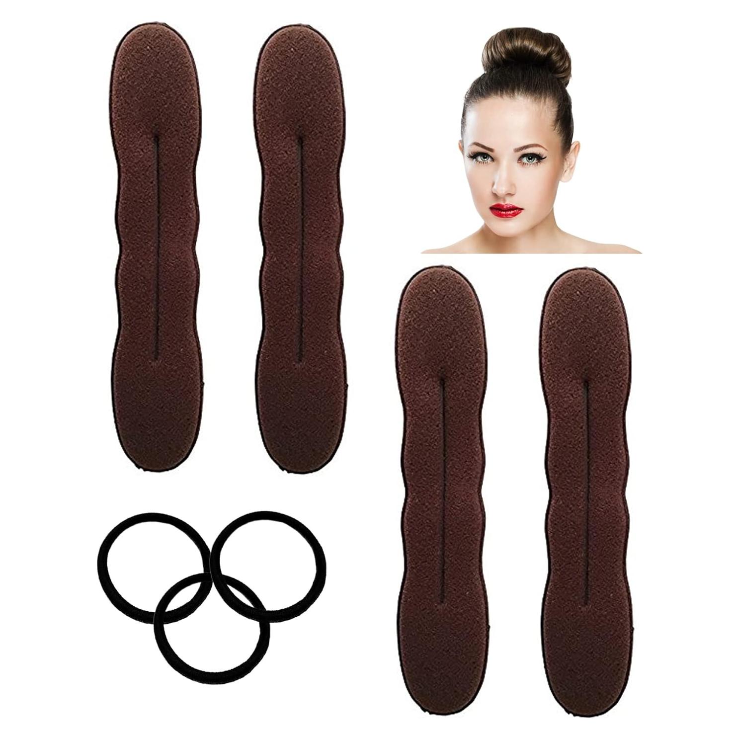 Creador de Moños Grande Styla Hair Castaño - 4 Piezas