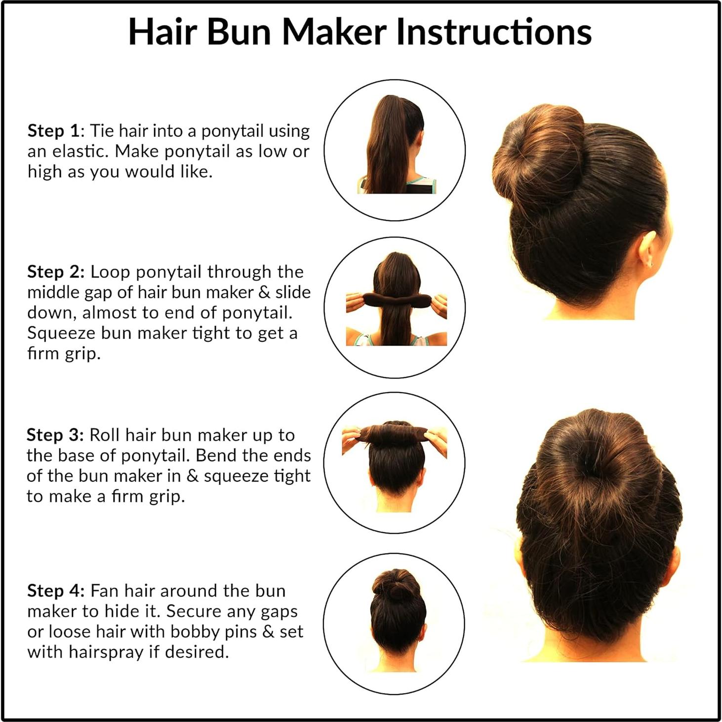 Creador de Moños Grande Styla Hair Castaño - 4 Piezas