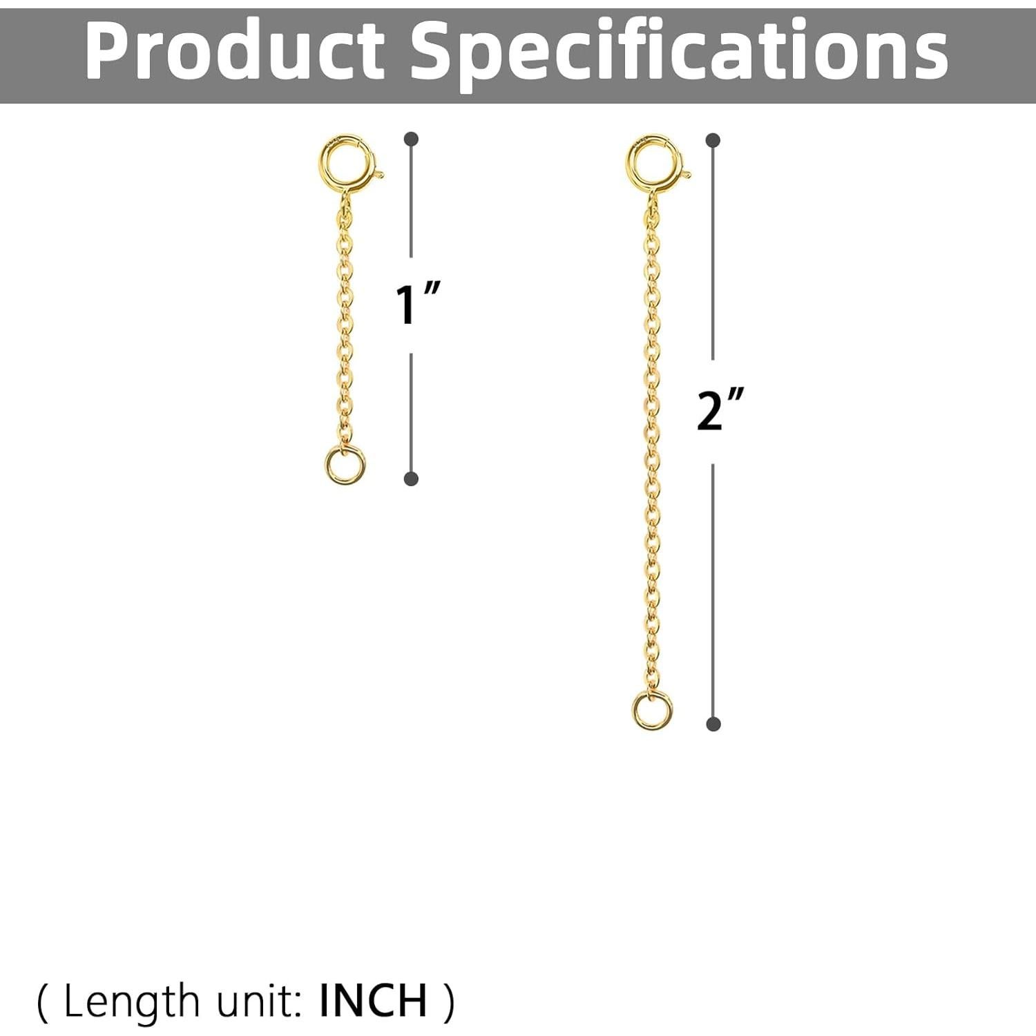 Extensores de Joyería de Oro VANBARIS - Set de 2 Piezas 2.54/5.08 cm