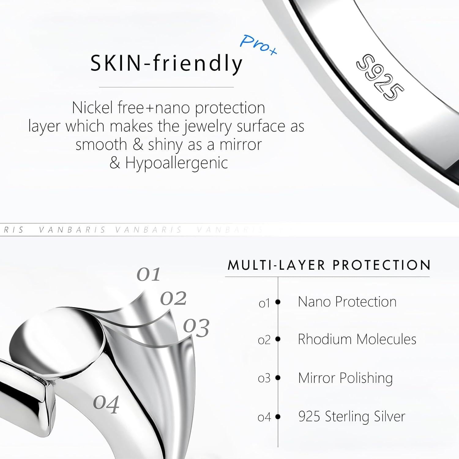 Extensores de Joyería de Oro VANBARIS - Set de 2 Piezas 2.54/5.08 cm