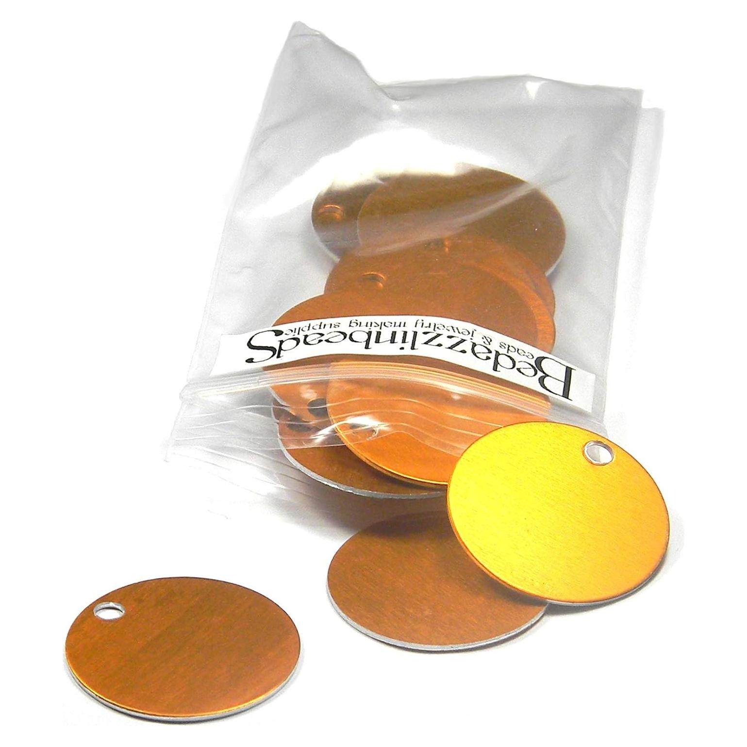 20 Monedas Planas de Aluminio Anodizado Blanco 25mm para Estampado