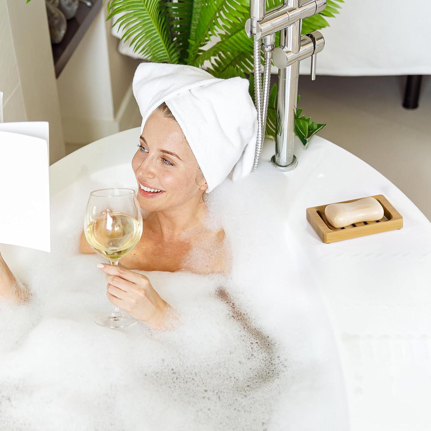 Soporte de Jabón de Bambú AmazerBath - 2 Piezas, Antideslizante