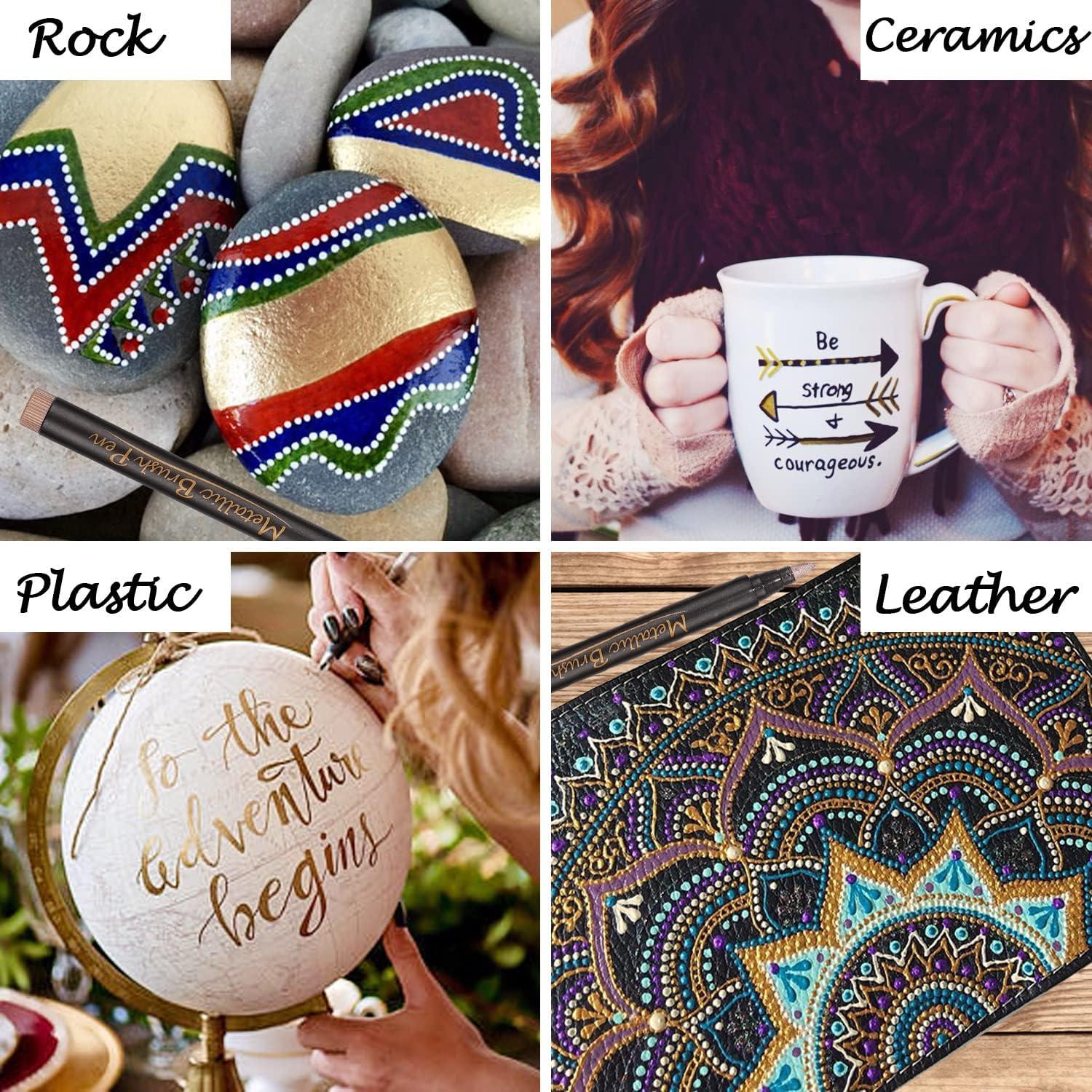 Set de 9 Marcadores de Pincel Metálicos Dyvicl - Caligrafía y Arte