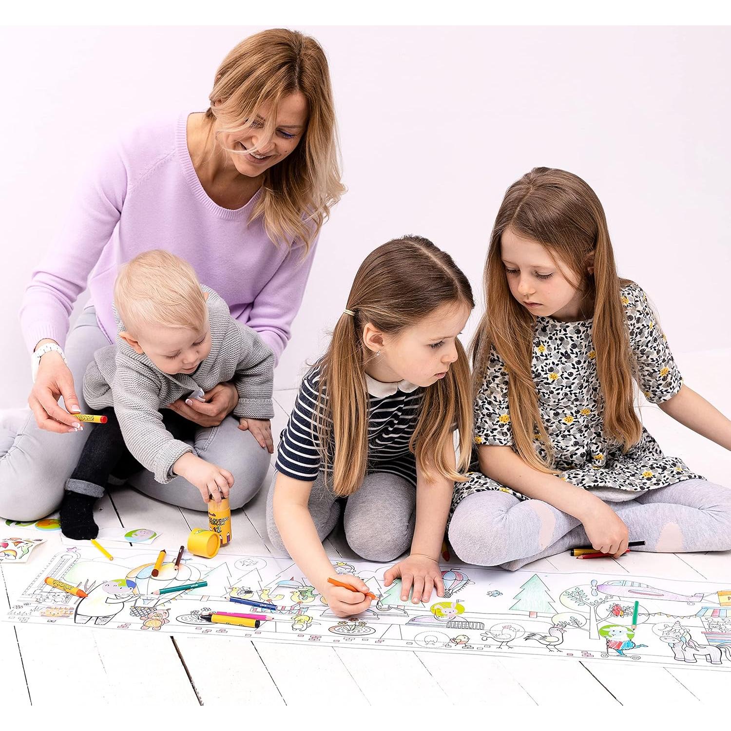 Juego de Colorear para Niños qollorette - Rollo Adhesivo 480 cm