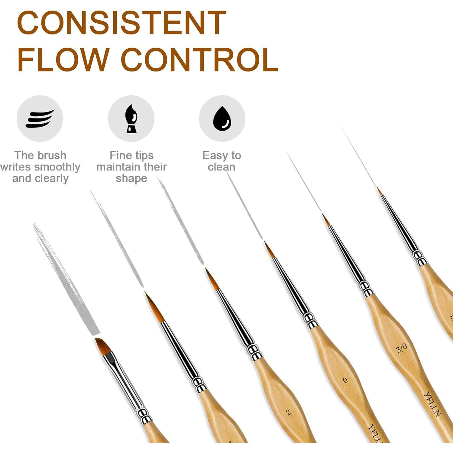 Juego de 6 Pinceles de Pintura Miniatura YFLLN - Triangulares