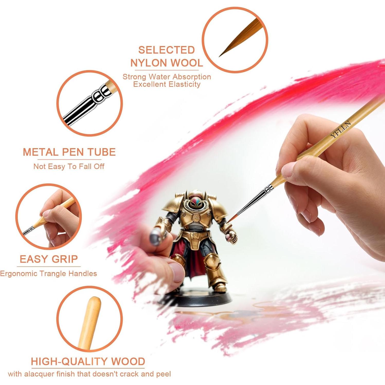 Juego de 6 Pinceles de Pintura Miniatura YFLLN - Triangulares