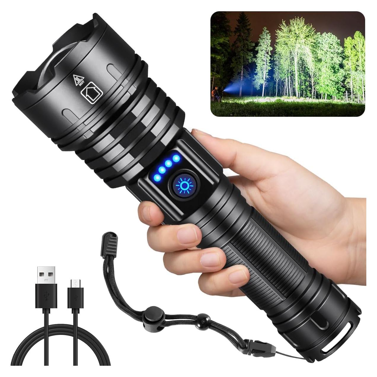 Linterna Táctica WopkDupk 990000LM Recargable LED Impermeable