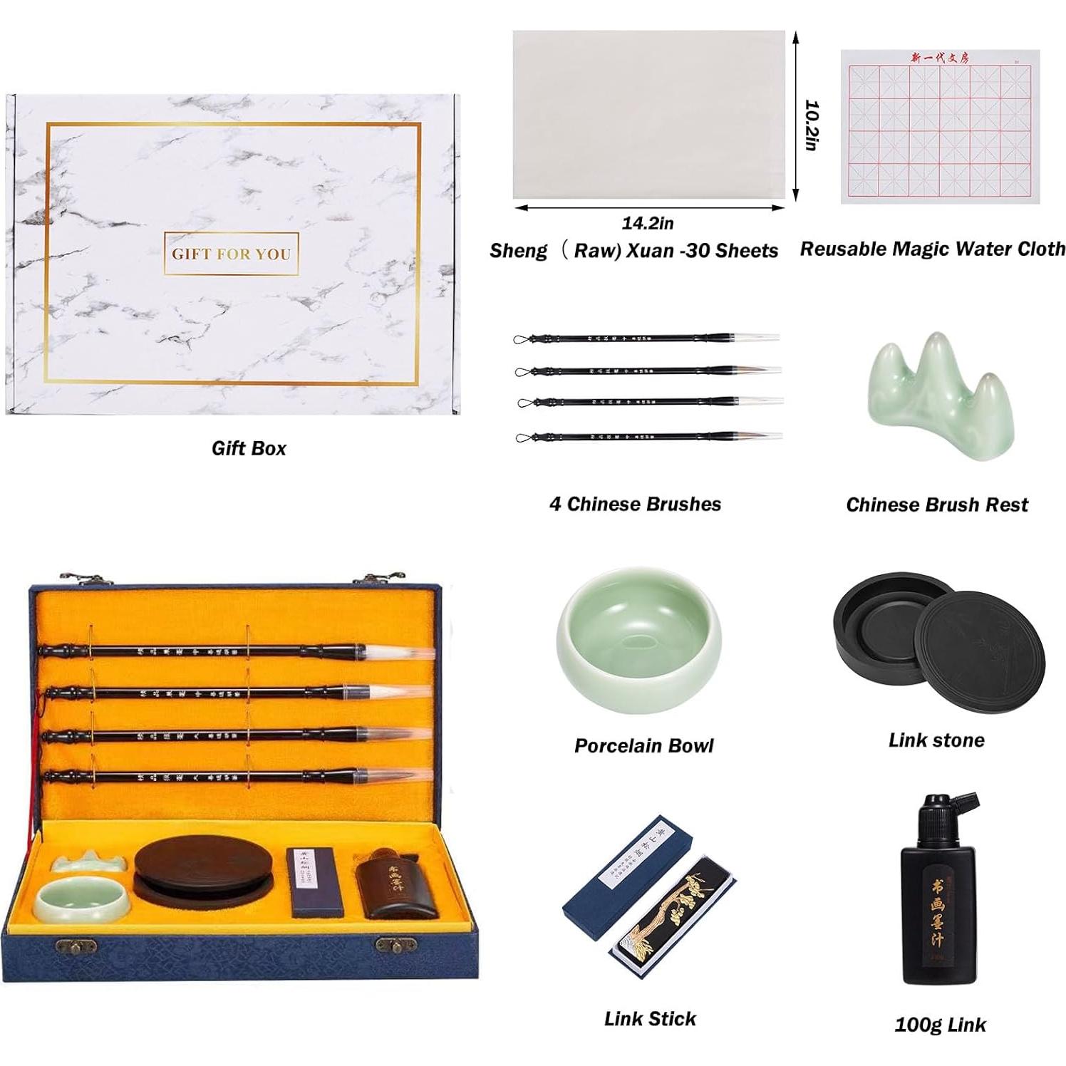 Juego de Pinceles de Caligrafía China Corciosy para Principiantes