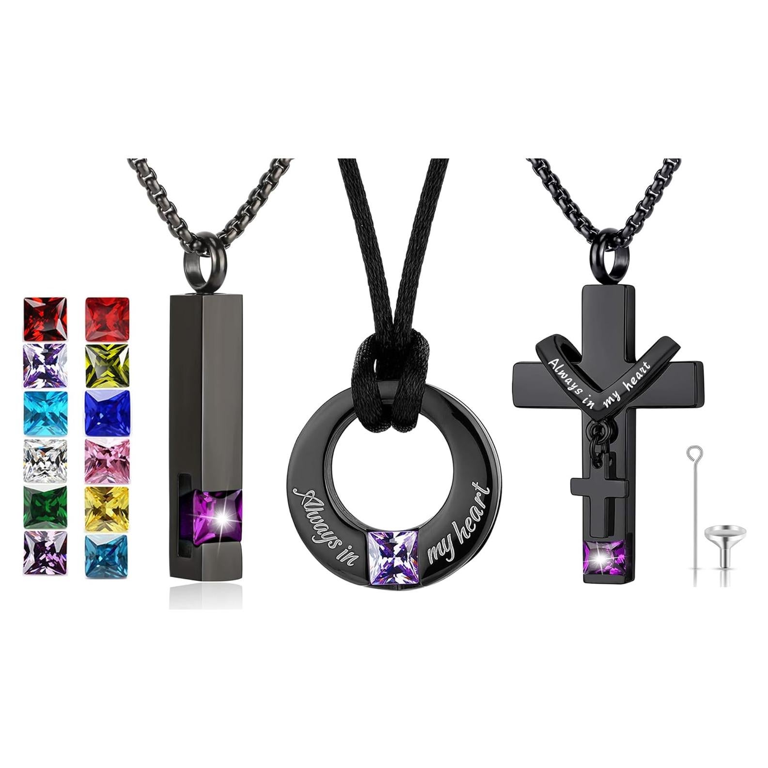 Collar de Urna de Cremación YOUFENG 3 Piezas Acero Inoxidable