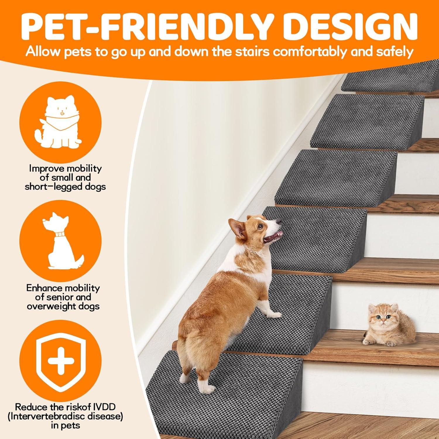 Escalera para Perros LitaiL 40D Antideslizante Gris Oscuro - 3 Unidades