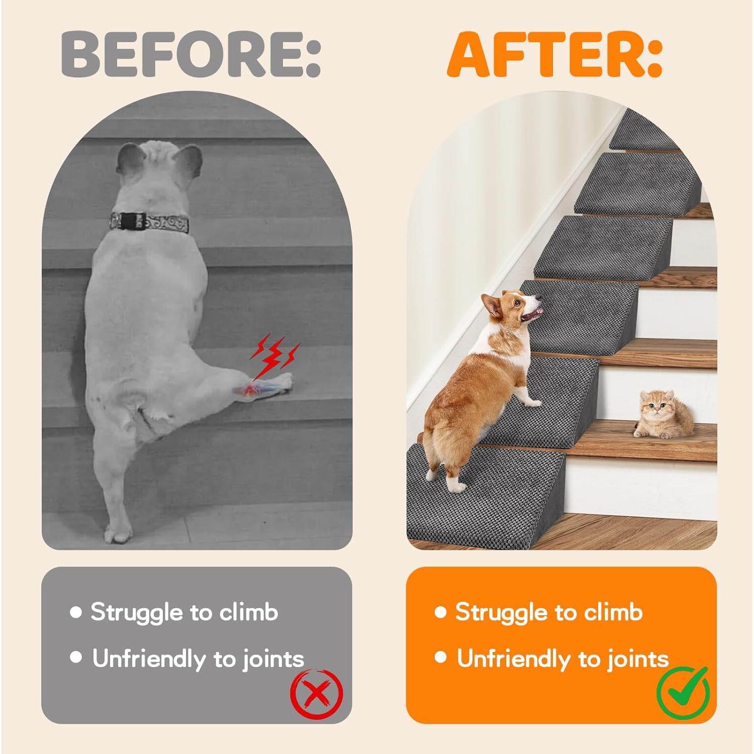 Escalera para Perros LitaiL 40D Antideslizante Gris Oscuro - 3 Unidades