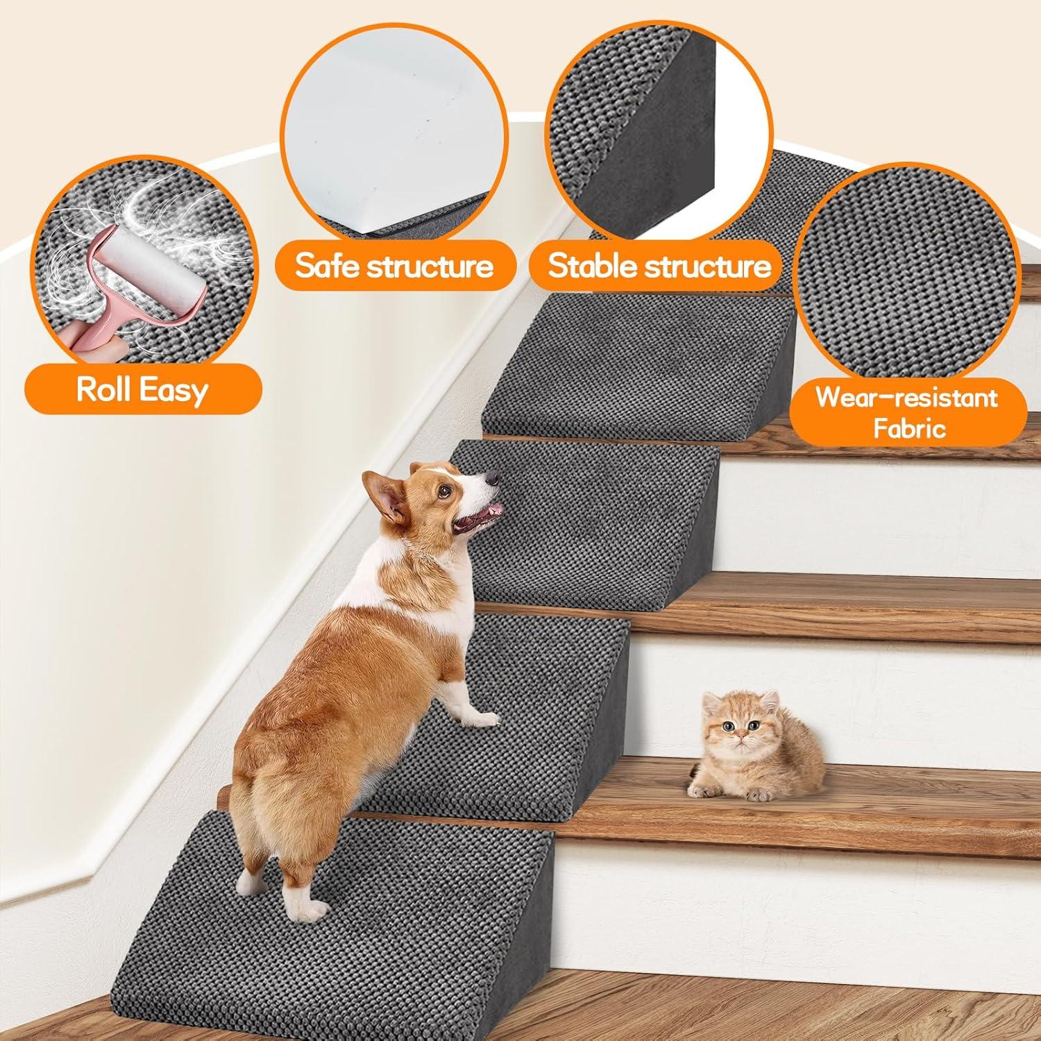 Escalera para Perros LitaiL 40D Antideslizante Gris Oscuro - 3 Unidades