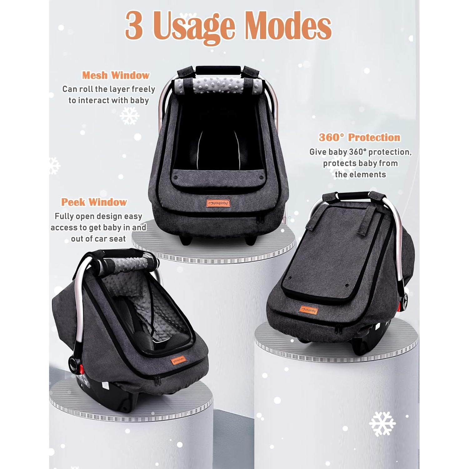 Cubierta Impermeable para Asiento de Auto Bebé Gris Oscuro