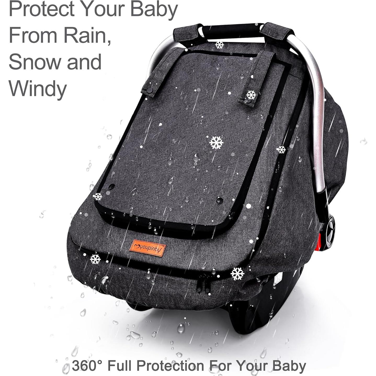 Cubierta Impermeable para Asiento de Auto Bebé Gris Oscuro