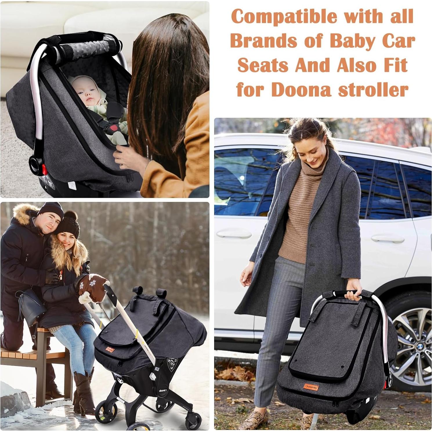 Cubierta Impermeable para Asiento de Auto Bebé Gris Oscuro