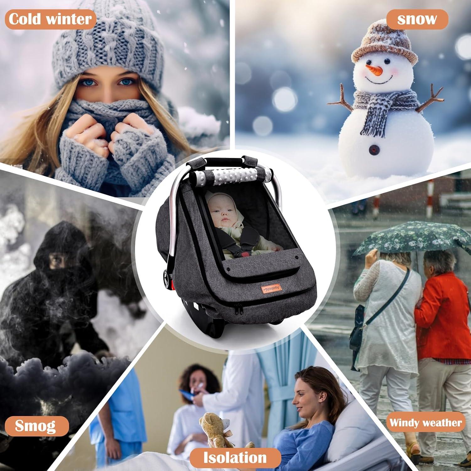 Cubierta Impermeable para Asiento de Auto Bebé Gris Oscuro