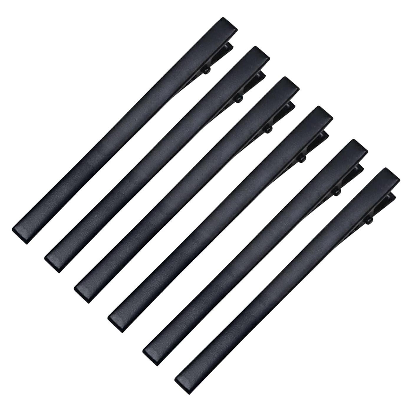 6 Clips de Pelo Cocodrilo Metal Negro KINGWEDDING 8cm