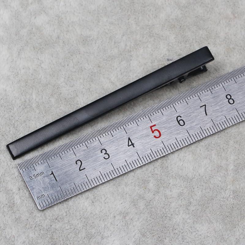 6 Clips de Pelo Cocodrilo Metal Negro KINGWEDDING 8cm