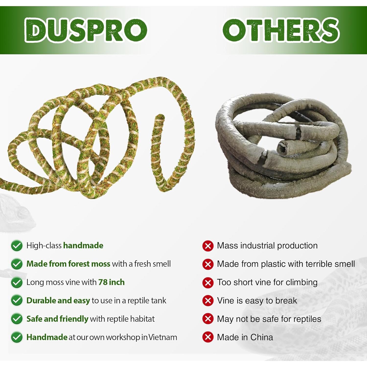 Duspro Vínculo de Musgo Natural 198 cm para Reptiles
