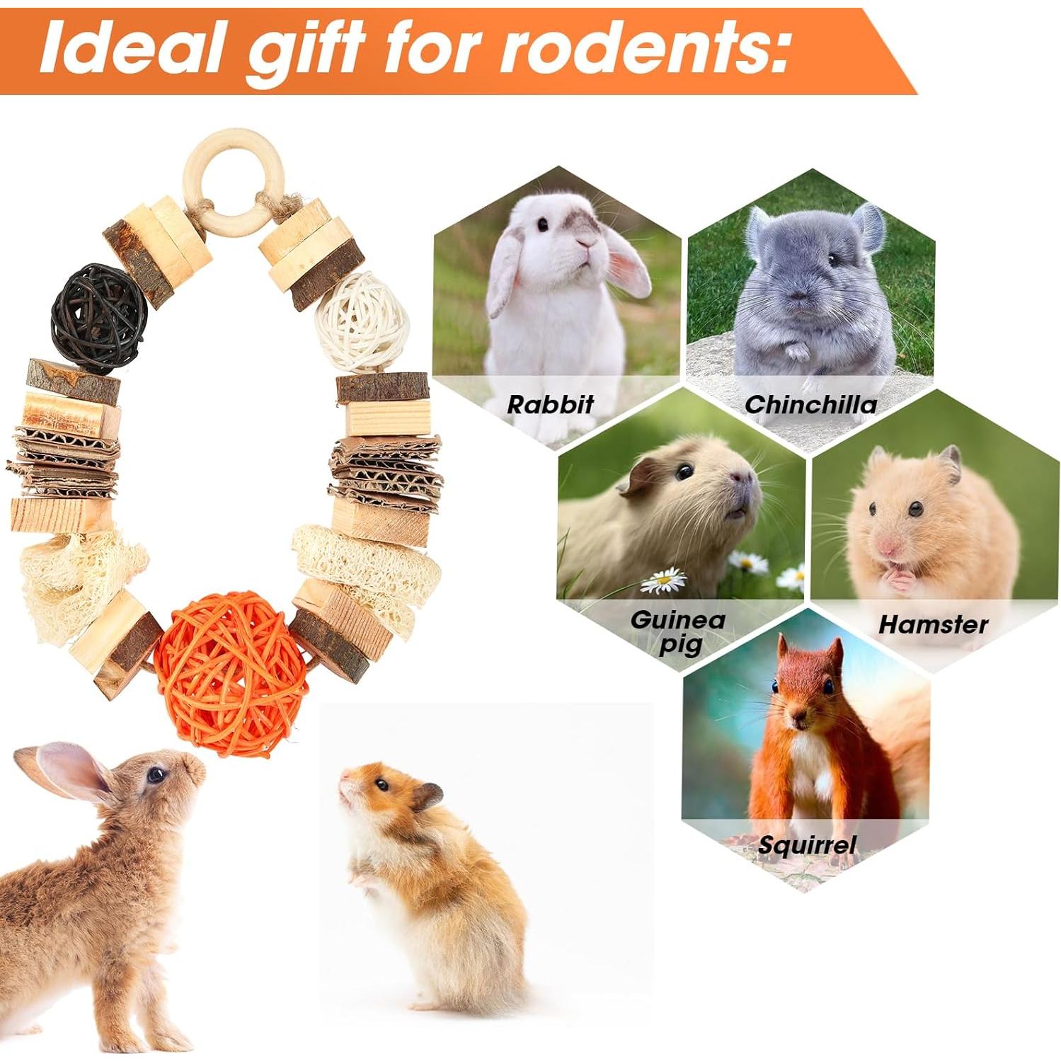 Juguetes Masticables para Roedores Abizoo - Madera Natural