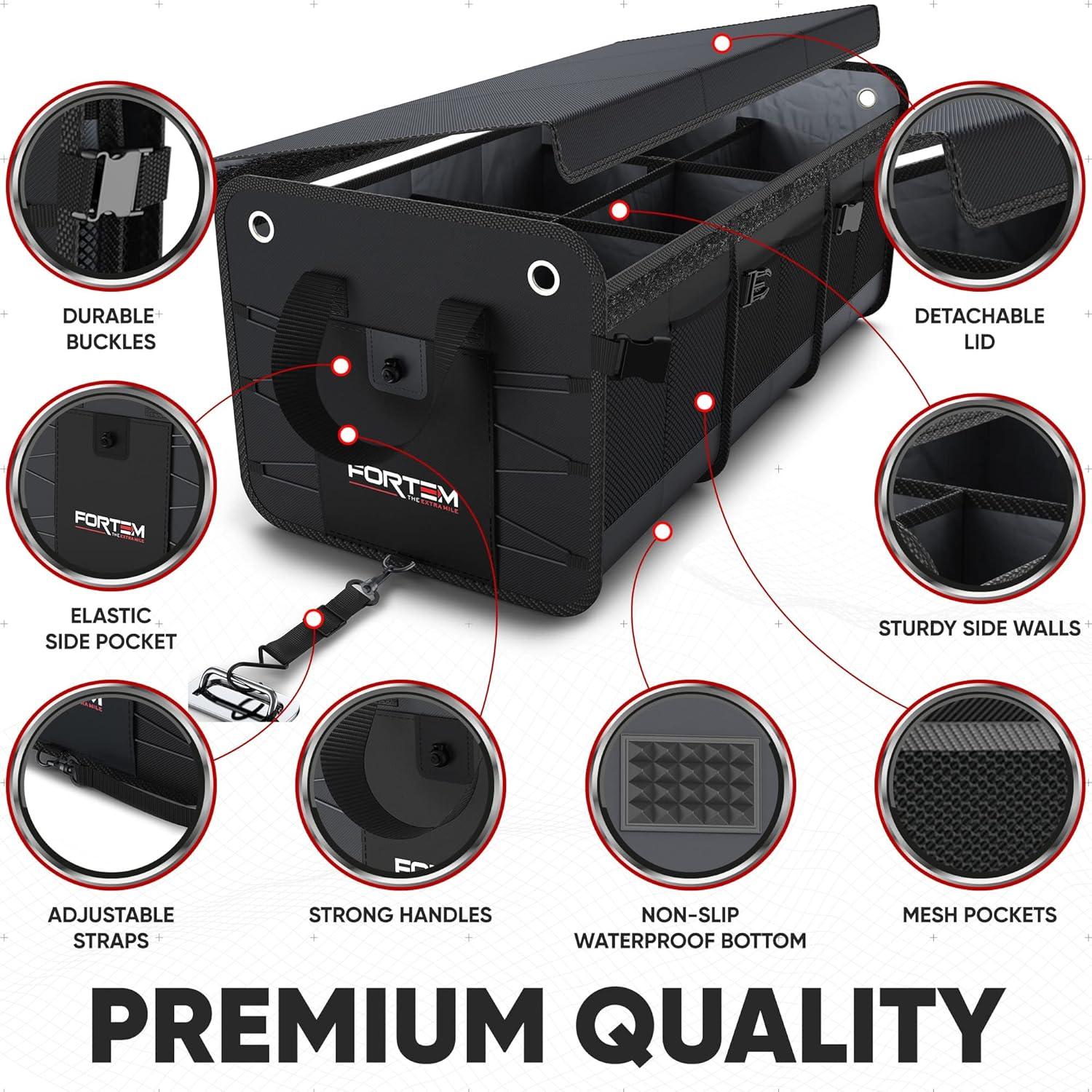 Organizador de Maletero FORTEM Extra Grande 90L Plegable Antideslizante