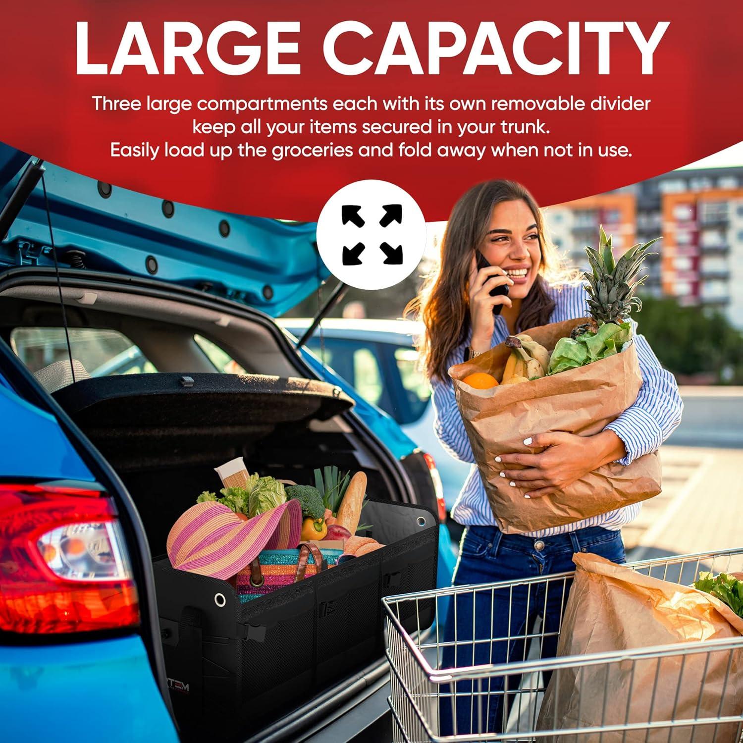 Organizador de Maletero FORTEM Extra Grande 90L Plegable Antideslizante