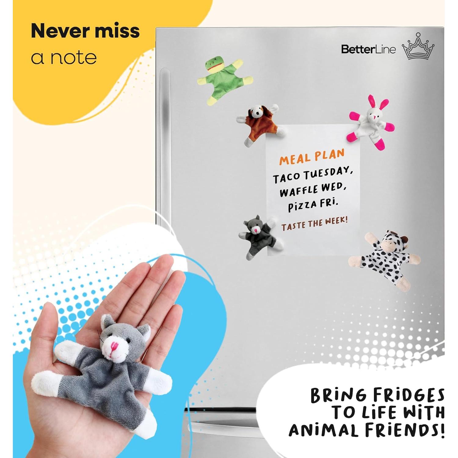 Imanes de Nevera Educativos BetterLine - Animales de Peluche 4 Pzas