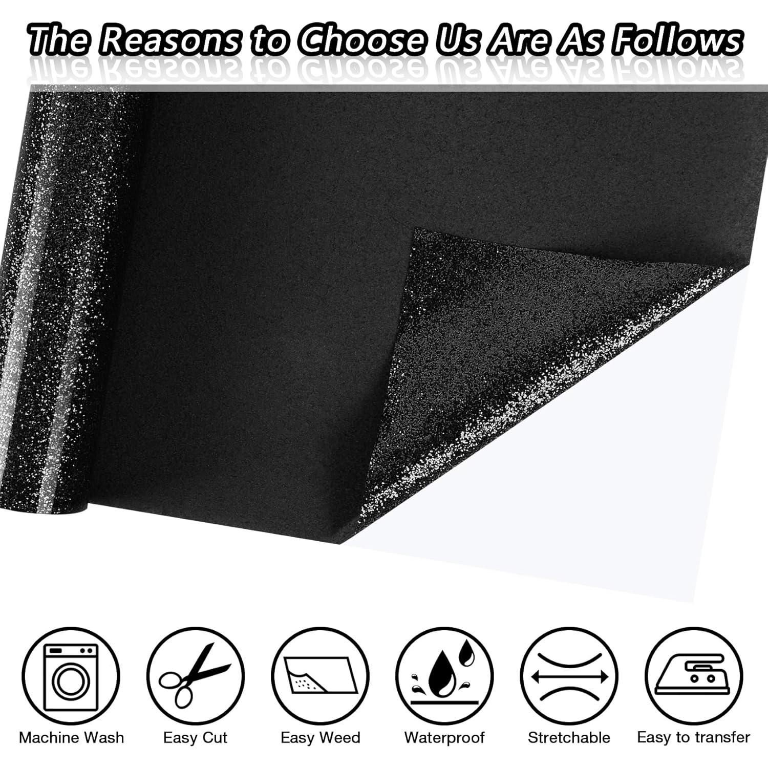 Vinilo de Transferencia Térmica TORC Glitter Negro 30.48x182.88cm